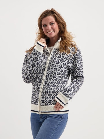 TRAVELIN' Cardigans in Weiß/ Dunkelblau