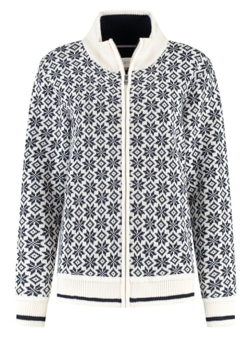 TRAVELIN' Cardigans in Weiß/ Dunkelblau