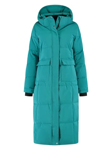 TRAVELIN' Doorgestikte mantel "Franska" turquoise