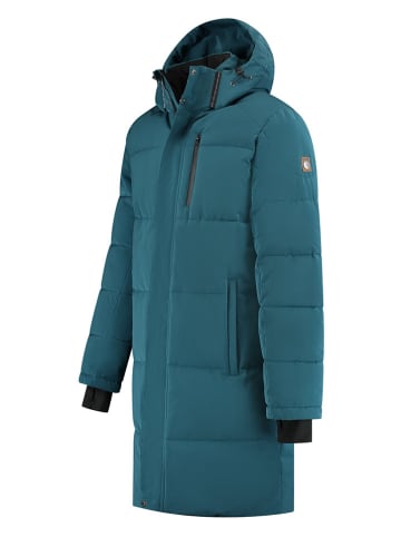 TRAVELIN' Doorgestikte mantel "Ludvig" turquoise