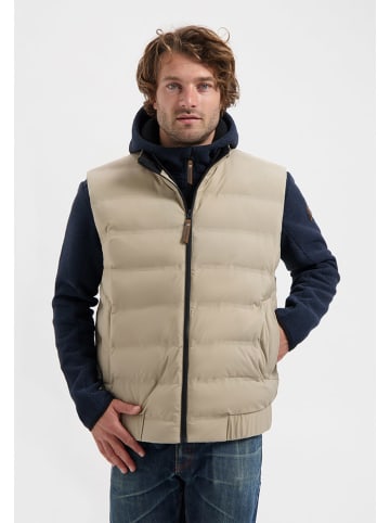 TRAVELIN' Kamizelka pikowana "Magnus" w kolorze beżowym