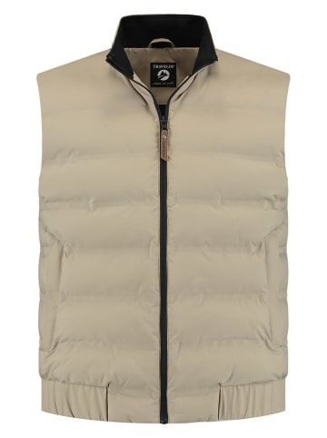 TRAVELIN' Doorgestikte bodywarmer "Magnus" beige