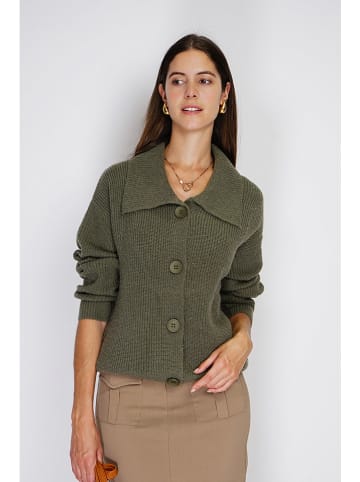 William de Faye Cardigan in Khaki