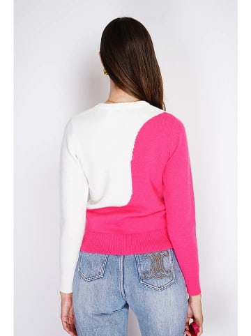 William de Faye Sweter w kolorze różowo-białym