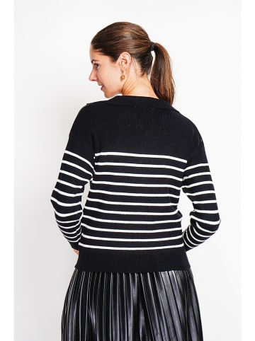 William de Faye Pullover in Schwarz/ Weiß