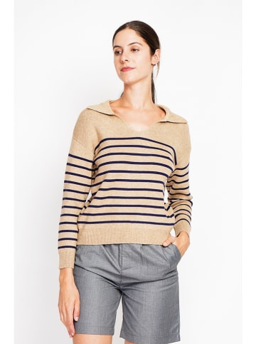 William de Faye Pullover in Camel/ Dunkelblau