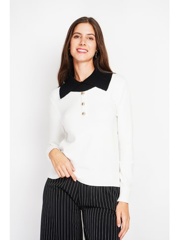 William de Faye Sweter w kolorze biało-czarnym