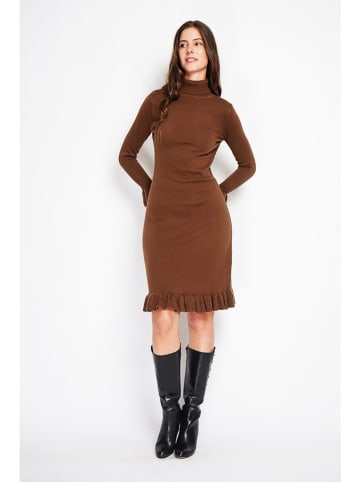 William de Faye Strickkleid in Cognac