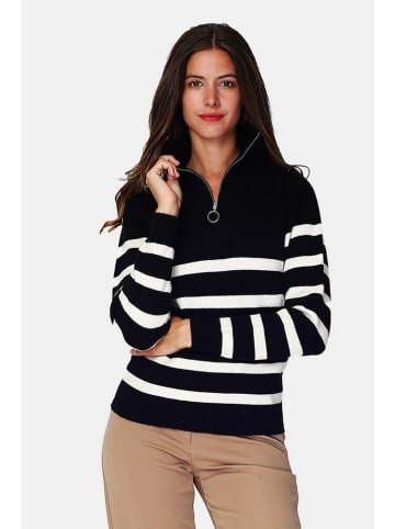 William de Faye Pullover in Schwarz/ Weiß