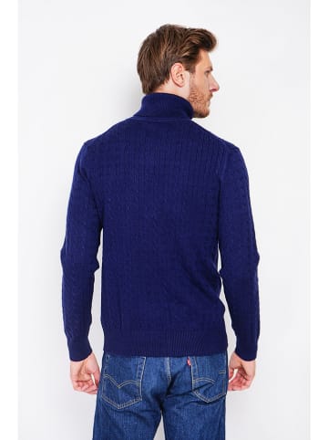 William de Faye Rollkragenpullover in Blau