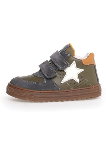 Naturino Leder-Sneakers "Hess" in Khaki/ Dunkelblau/ Orange