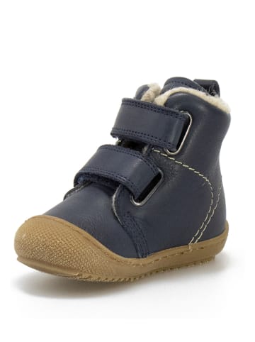 Naturino Skórzane botki zimowe w kolorze granatowym