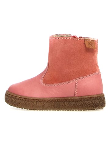 Naturino Skórzane botki zimowe "Alpina" w kolorze jasnoróżowym