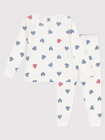 PETIT BATEAU Piżama w kolorze białym