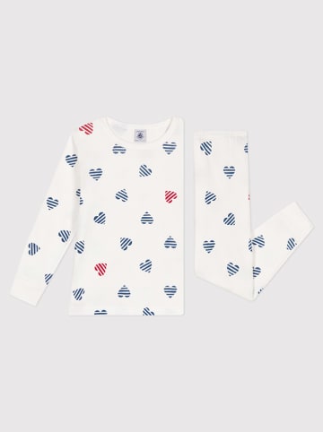 PETIT BATEAU Piżama w kolorze białym