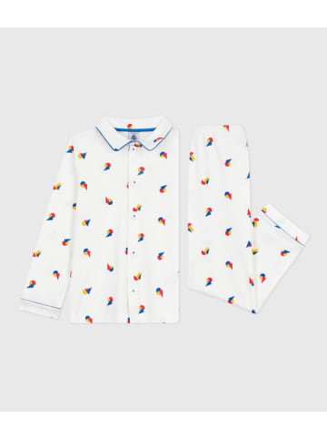 PETIT BATEAU Pyjama wit/meerkleurig