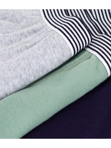 PETIT BATEAU 3-delige set: boxershorts groen/grijs/zwart