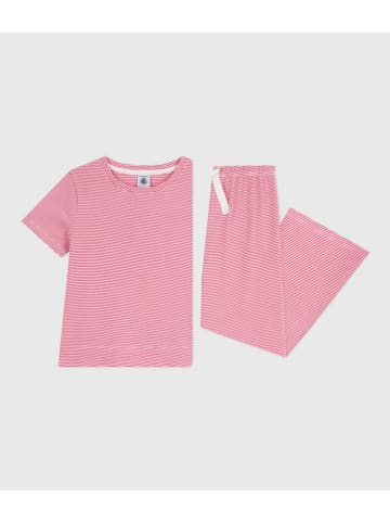 PETIT BATEAU Piżama w kolorze różowo-białym