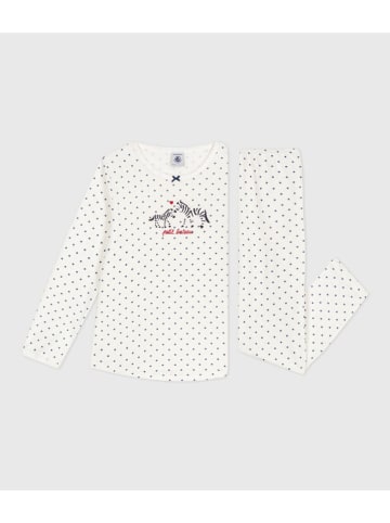 PETIT BATEAU Piżama w kolorze białym