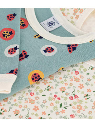 PETIT BATEAU Piżamy (2 szt.) w kolorze kremowym i zielonym