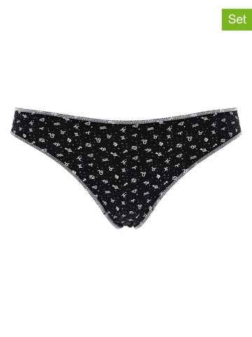 COTONELLA 3er-Set: Slips in Schwarz/ Grau/ Weiß