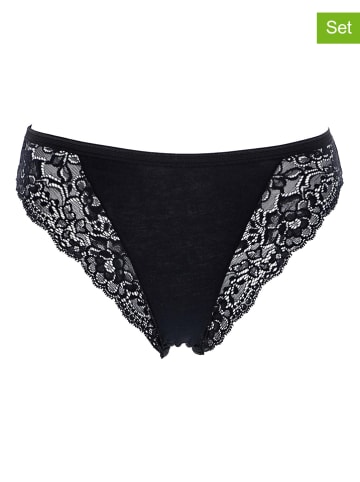 COTONELLA 2er-Set: Slips in Schwarz