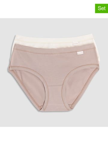 COTONELLA 2er-Set: Slips in Creme/ Altrosa