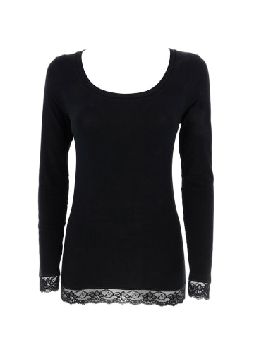 COTONELLA Longsleeve in Schwarz