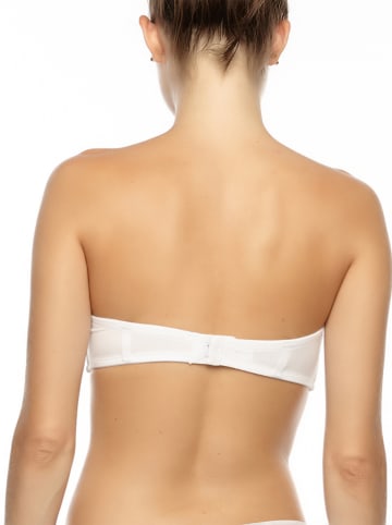 COTONELLA Biustonosz balkonetka w kolorze białym