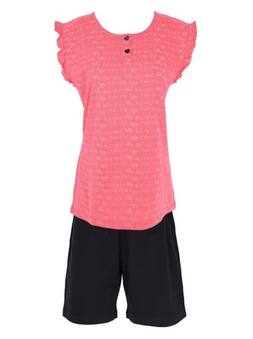 COTONELLA Pyjama in Pink/ Schwarz