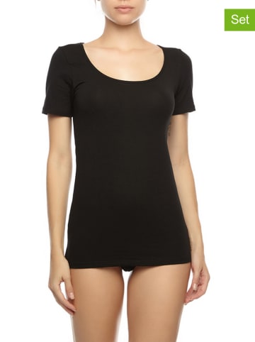 COTONELLA 2er-Set: Shirts in Schwarz