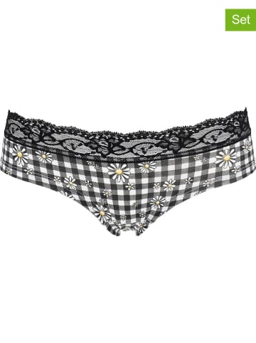 COTONELLA 2-delige set: slips wit/zwart