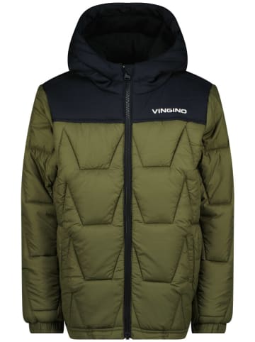 Vingino Doorgestikte jas kaki/zwart