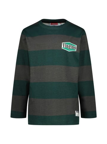 Vingino Koszulka "300" w kolorze zielono-antracytowym