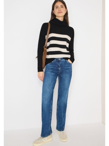 Cecil Rollkragenpullover in Creme/ Schwarz