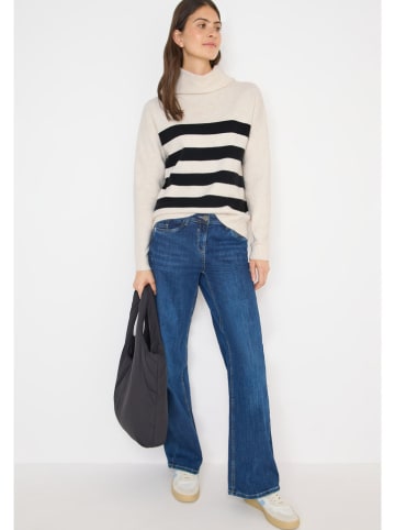 Cecil Rollkragenpullover in Creme/ Schwarz