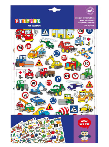 Playbox Mega stickerset "Vehicles" - 500 stuks