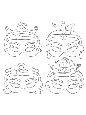 Playbox Pappmasken "Princess" - 12 Stück - ab 3 Jahren