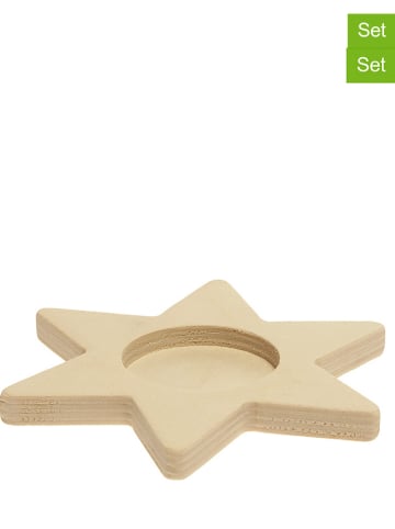 SUNNYSUE 3er-Set: Teelichthalter "Stern" in Natur