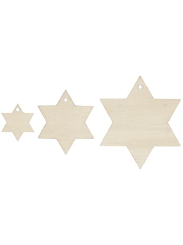 SUNNYSUE 16-delige set: houten hangers "Kerststerren" - vanaf 3 jaar