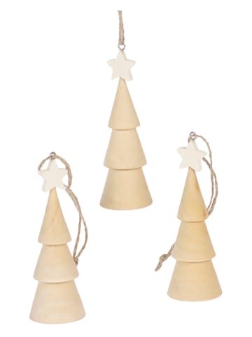 SUNNYSUE Drewniana zawieszka "Christmas tree" w kolorze brązowym