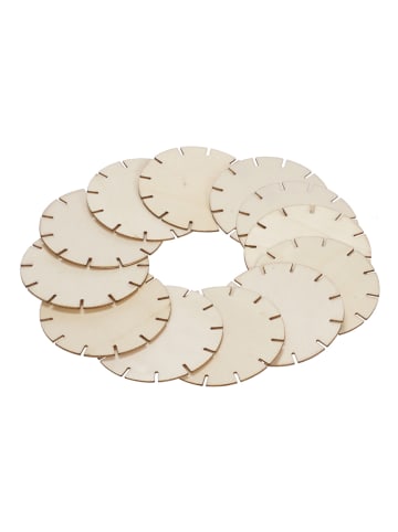 SUNNYSUE 12er-Set: Holzanhänger "Wickelplatte" in Natur