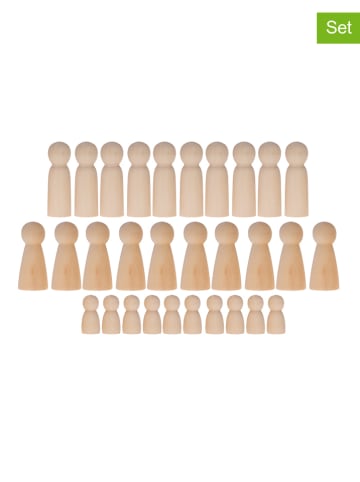 SUNNYSUE 30-delige set: houten figuren "Familie" naturel