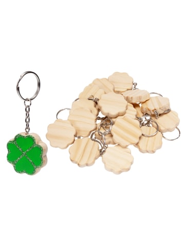 SUNNYSUE 24-delige knutselset "Sleutelhanger Klaverblad" naturel
