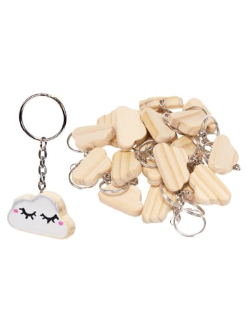SUNNYSUE 24-delige knutselset "Sleutelhanger Wolken" naturel