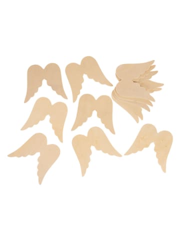 SUNNYSUE 6er-Bastelset "Holzanhänger Engelsflügel" in Natur