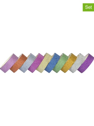 SUNNYSUE Glittertape "Style Uni2" meerkleurig - 10 rollen à 3 m