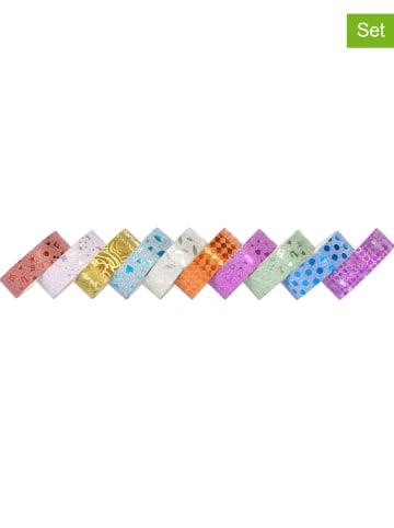 SUNNYSUE Taśmy washi (10 szt.) w różnych kolorach - po 3m (produkt niespodzianka)