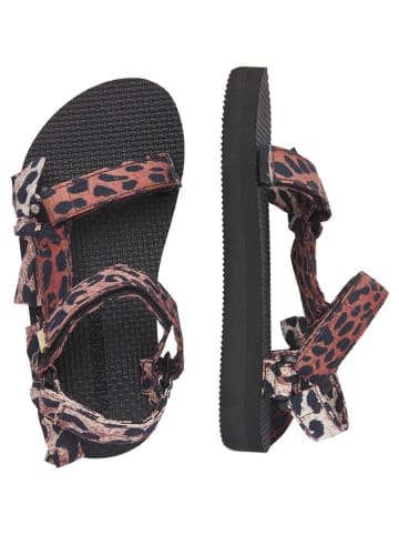 Vingino Leren sandalen "Tessa" lichtbruin/zwart