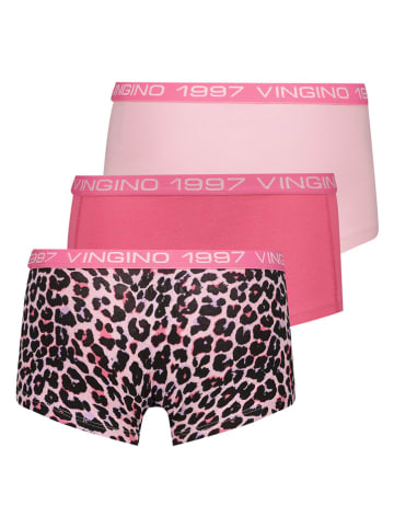 Vingino 3er-Set: Boxershorts in Pink/ Schwarz